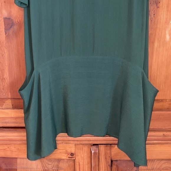 GARNET HILL PINE GREEN AUTUMNAL VISCOSE MIDI DRESS Sz. 10 - Picture 4 of 16